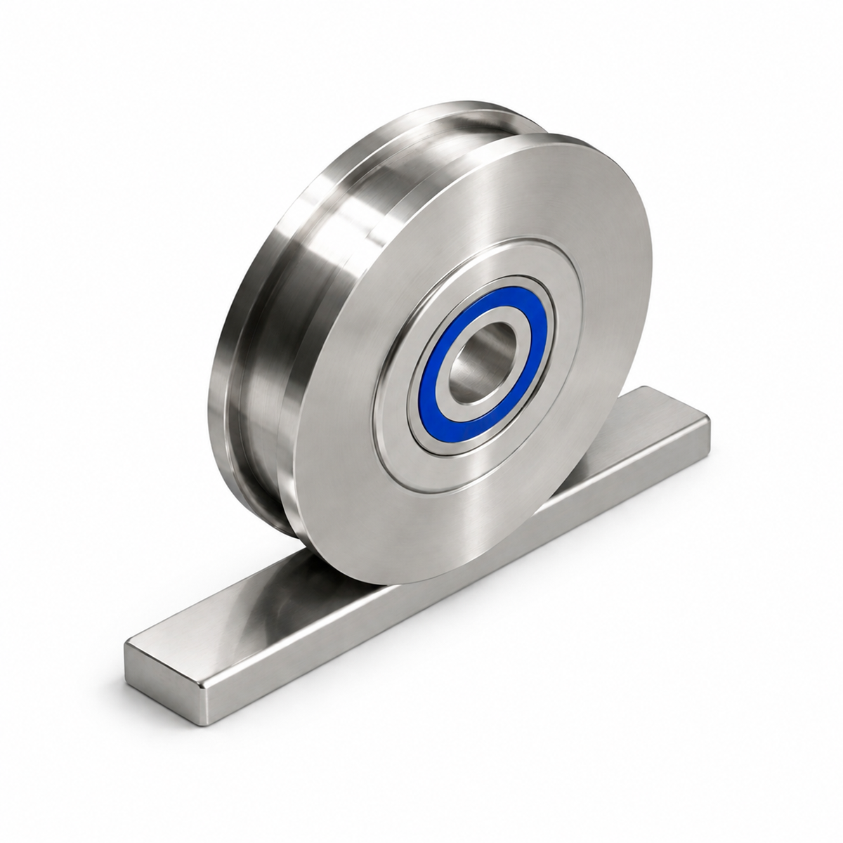 Ruote con doppio bordino in acciaio inox 1.4301