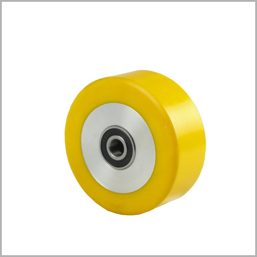 100 × 40 mm Polyurethan-Rad mit Alu-Vollkern – 380 kg, Nabe 50 mm (ZV), Kugellager