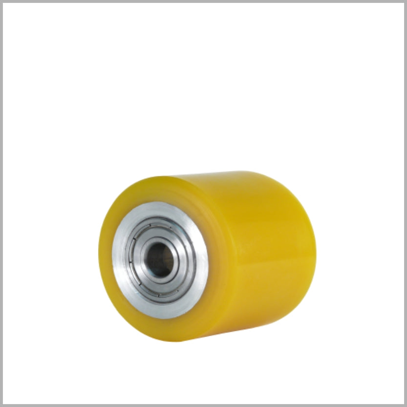 65 × 40 mm Schwerlast-Polyurethan-Rad mit Alu-Vollkern – 250 kg, Kugellager, flach & ballig