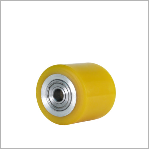65 × 40 mm Schwerlast-Polyurethan-Rad mit Alu-Vollkern – 250 kg, Kugellager, flach & ballig