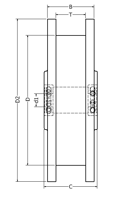 Technische Zeichnung Doppelspurkranzrad