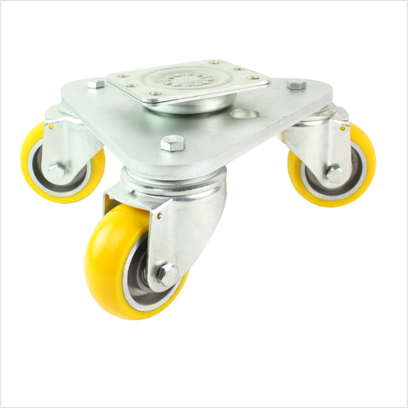 80 mm Drehteller 3 economy PU-Lenkrollen, ballig - DRT-TS/111KBA/080/30