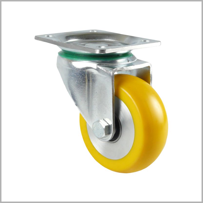 100 mm Lenkrolle, Polyurethan-Rad, ballig & flach - L-TS/690KBA/100/40