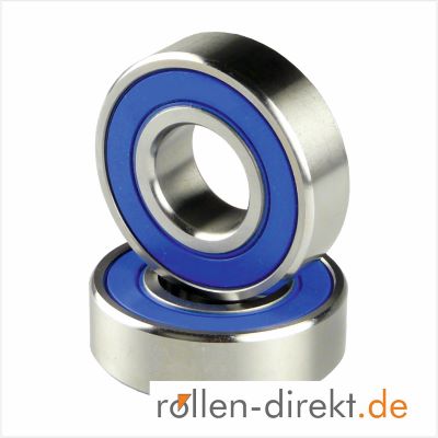 rostfreies Edelstahl Kugellager mit blauem Dichtring Bezeichnung S6305-2RS