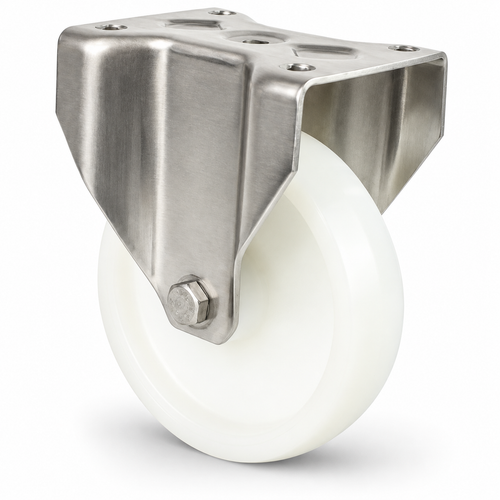 Ruota fissa per carichi pesanti in acciaio inox 150 mm con ruota in poliammide, cuscinetto a sfere – B-LN/200NK/150/45