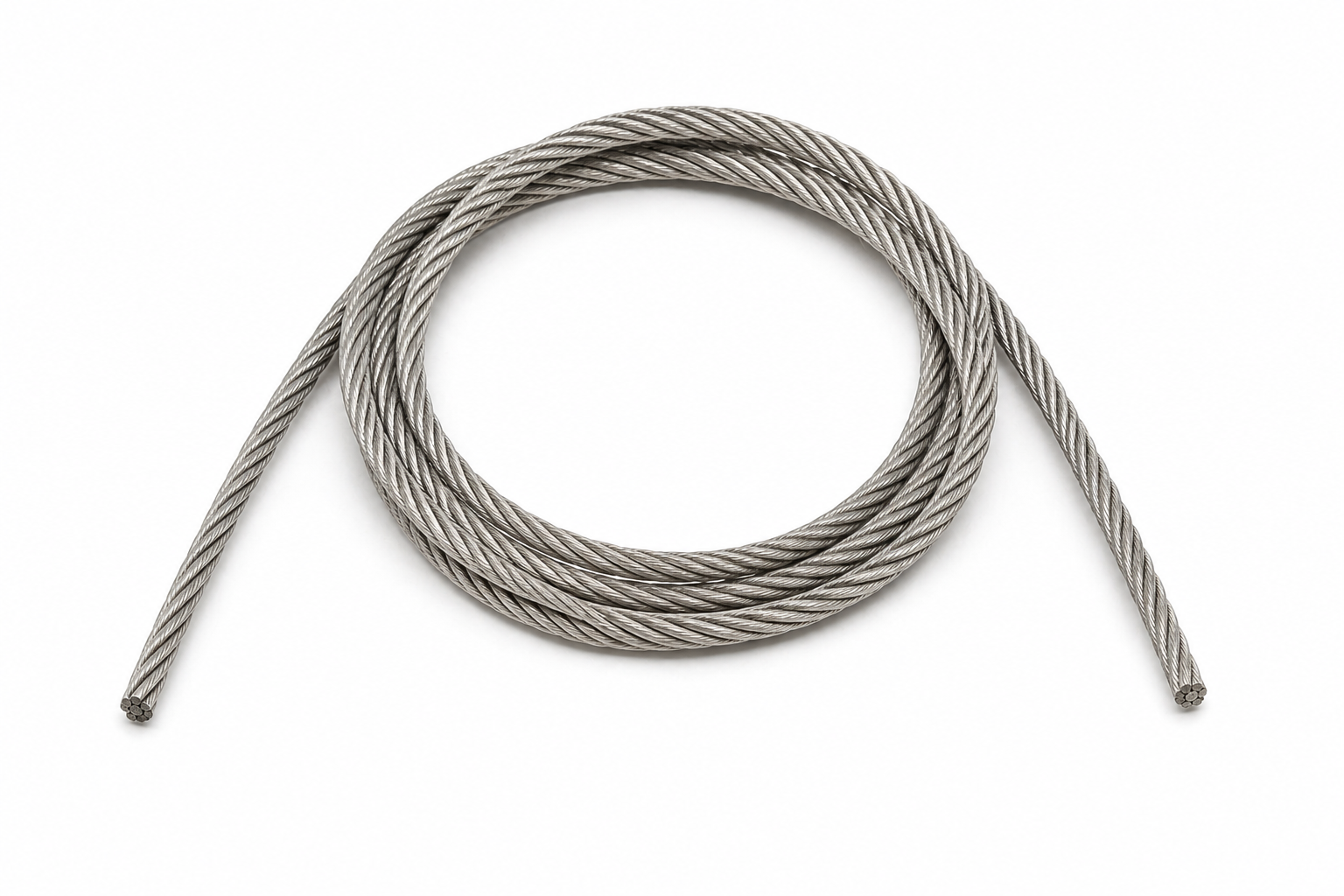 Edelstahl-Seil 4 mm für Umlenkrollen, 7x19, 1.4401