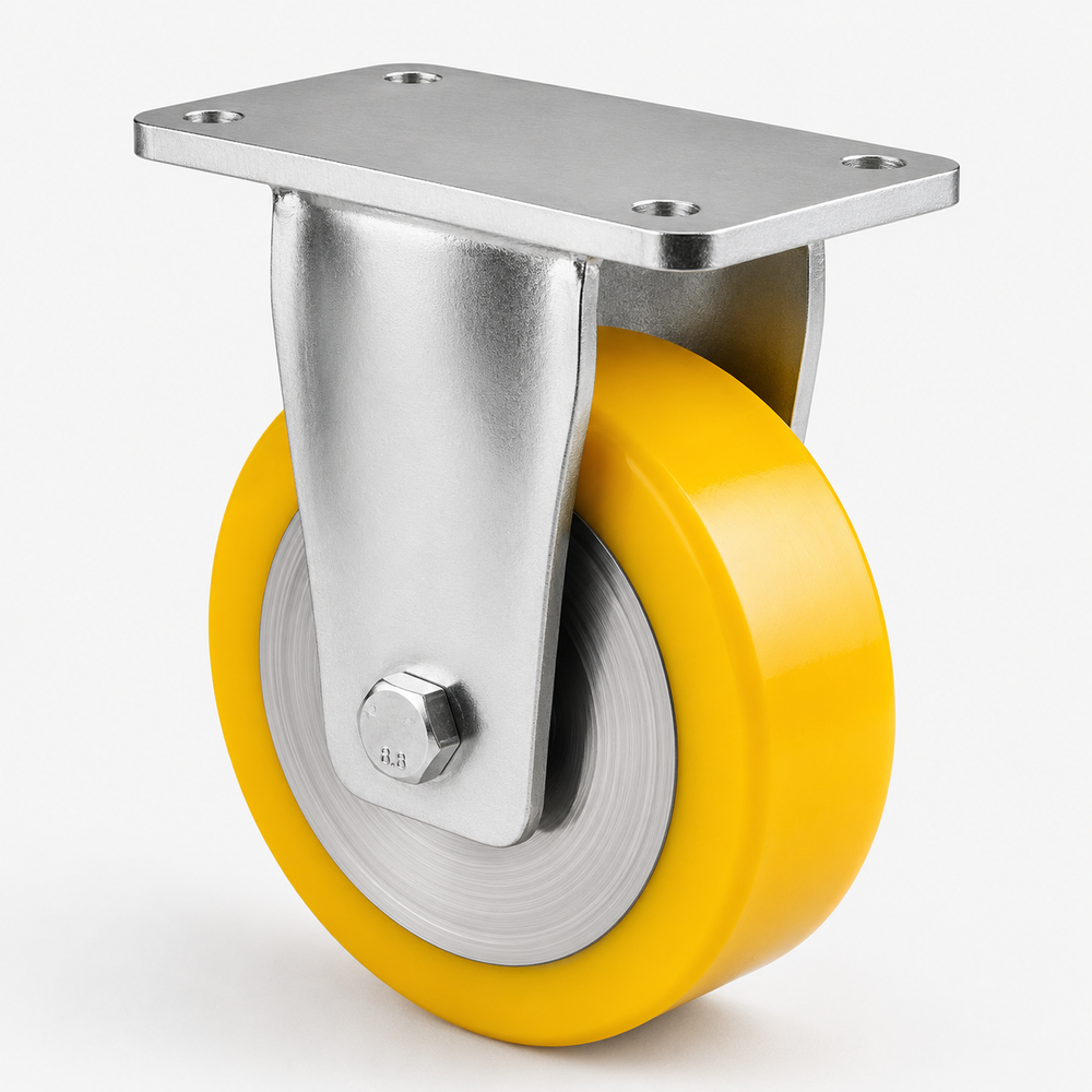 Schwerlast-Bockrolle Ø 150 mm – Polyurethan PU – 800 kg – B-MG/690KFL/150/50