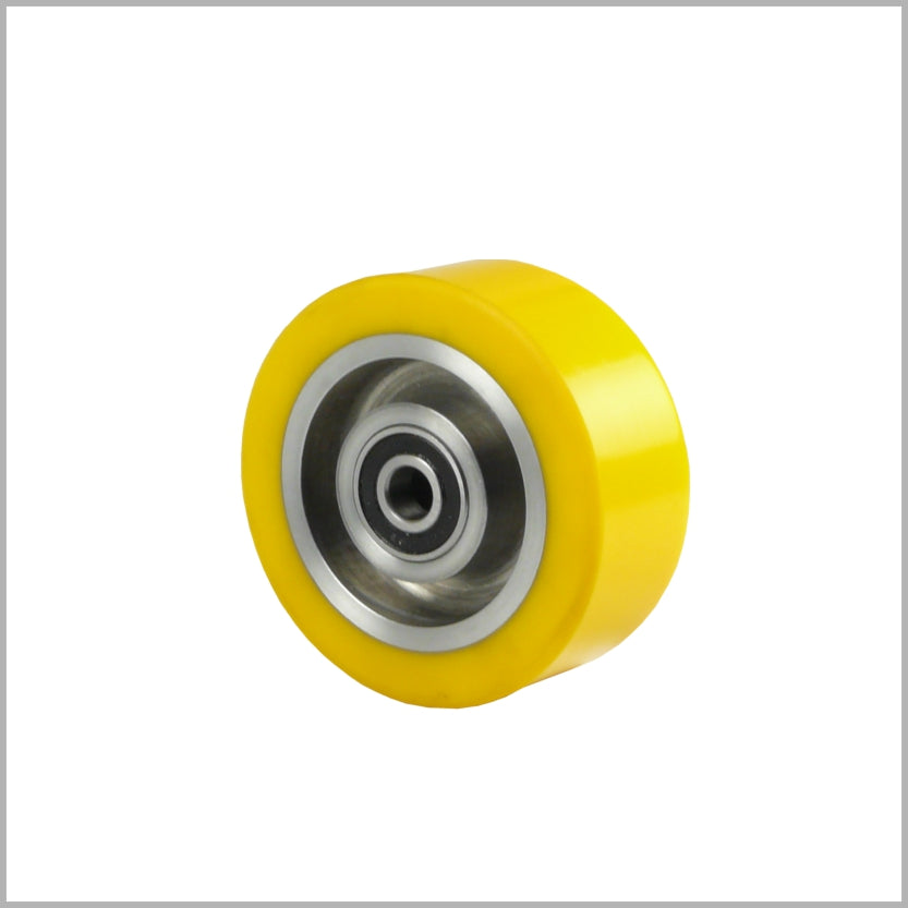 Ruota in poliuretano 125x30 mm | cerchio in alluminio | cuscinetto a sfere | ruota di ricambio per carrelli di trasporto