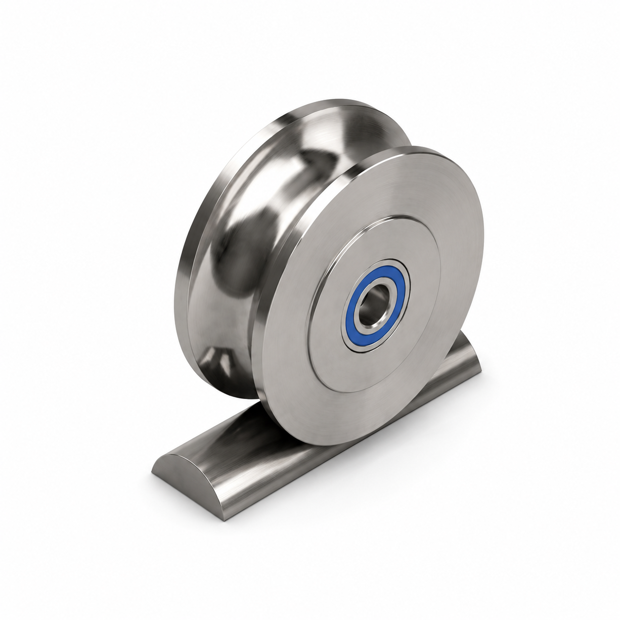 U-Profilrolle Edelstahl 1.4301 Ø150 mm für 1 1/2" / 38,1 mm Rohr