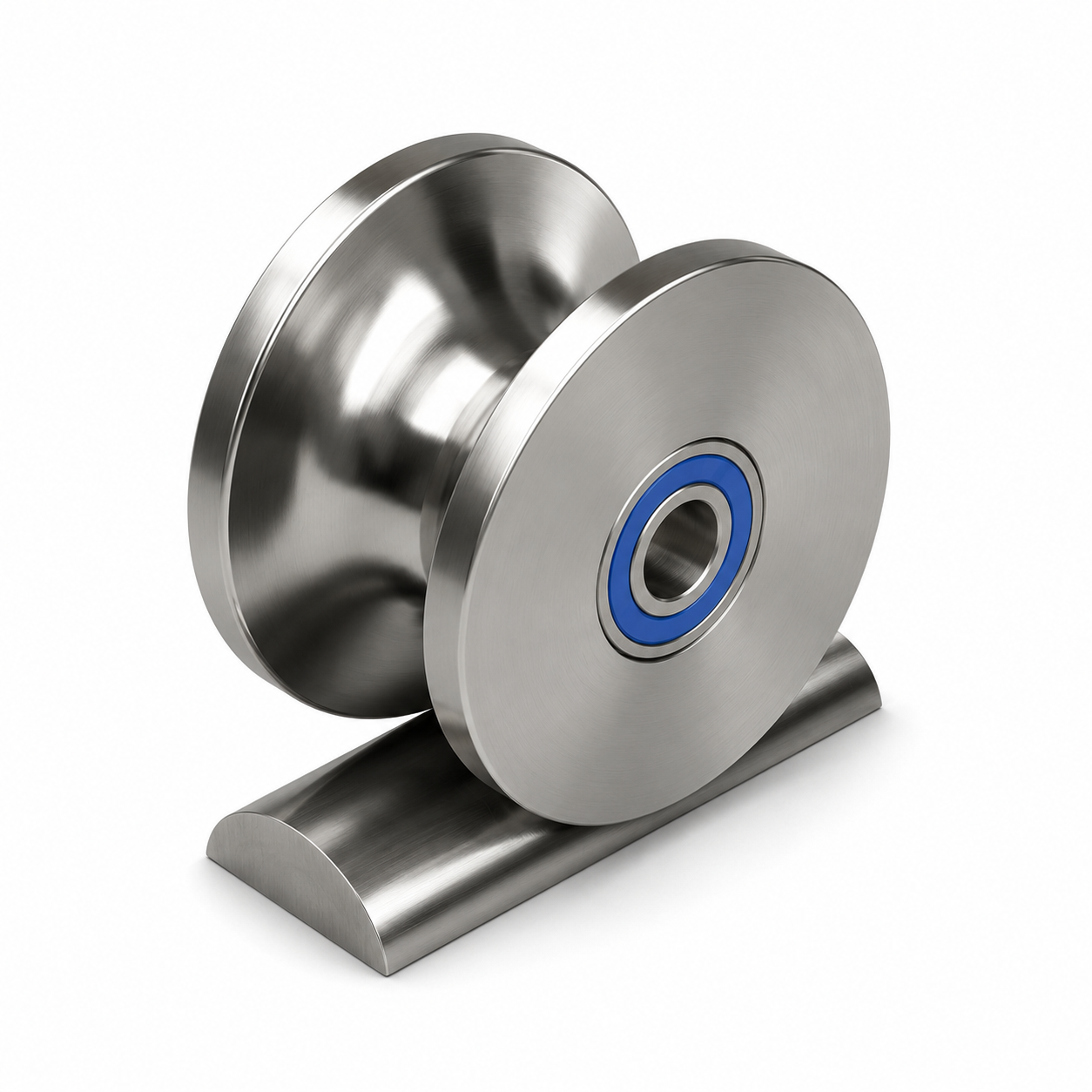 U-Profilrolle Edelstahl 1.4301 Ø250 mm für 3" / 76,2 mm Rohr