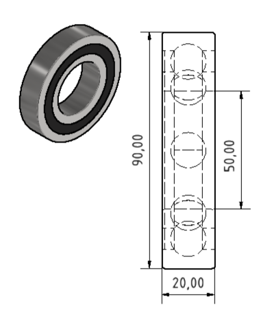 6210 2RS Maße: 50 x 90 x 20 mm Rillenkugellager